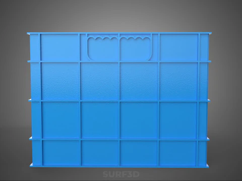 FRESH FISH CRAB SEAFOOD BLUE PLASTIC BOX CRATE CONTAINER STORAGE 3D Model