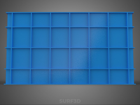 Frischer Fisch, Krabben, Meeresfrüchte, blaue Kunststoffbox, Kiste, Behälter, Aufbewahrung 3D Modell