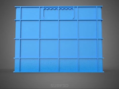 FRESH FISH CRAB SEAFOOD BLUE PLASTIC BOX CRATE CONTAINER STORAGE 3D Model