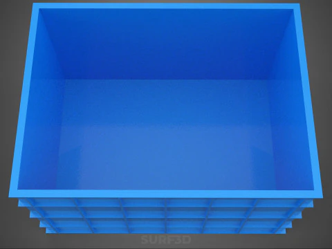 FRESH FISH CRAB SEAFOOD BLUE PLASTIC BOX CRATE CONTAINER STORAGE 3D Model