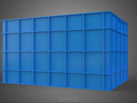 FRESH FISH CRAB SEAFOOD BLUE PLASTIC BOX CRATE CONTAINER STORAGE 3D Model