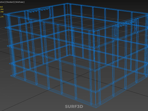 Frischer Fisch, Krabben, Meeresfrüchte, blaue Kunststoffbox, Kiste, Behälter, Aufbewahrung 3D Modell