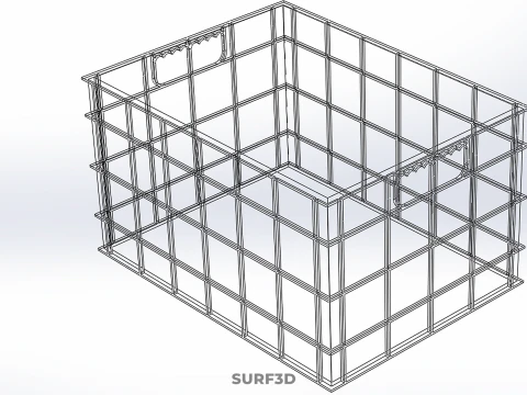 FRESH FISH CRAB SEAFOOD BLUE PLASTIC BOX CRATE CONTAINER STORAGE 3D Model