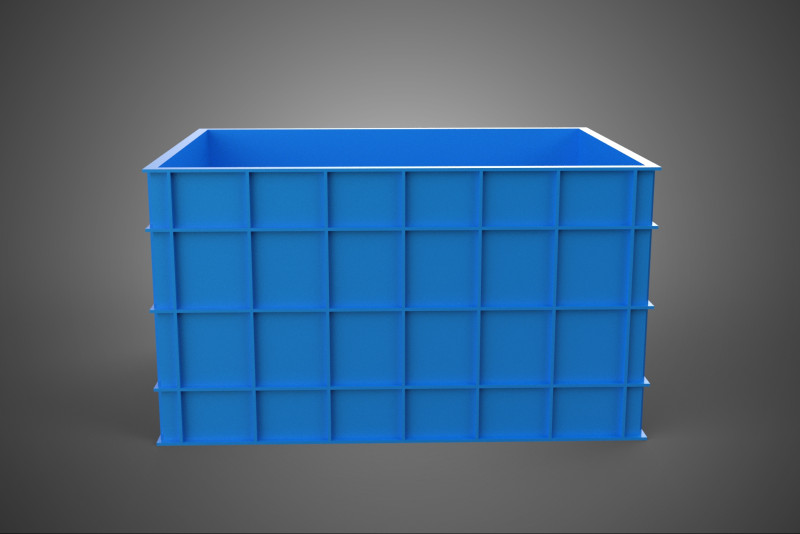水魚ブループラスチックボックス木枠コンテナ収納ラックタンク 3Dモデル .c4d .max .obj .3ds .fbx .stl .blend 