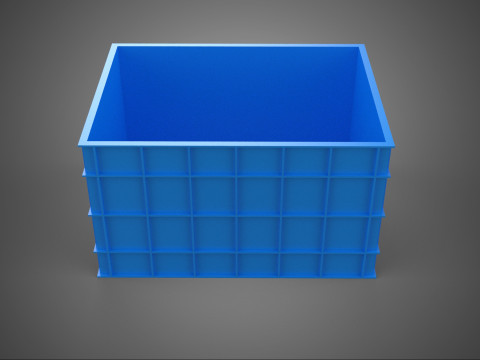 水魚ブループラスチックボックス木枠コンテナ収納ラックタンク 3Dモデル