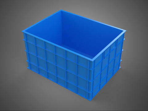 水魚ブループラスチックボックス木枠コンテナ収納ラックタンク 3Dモデル