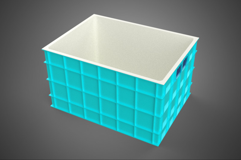 CHAMBRE ISOLÉE DE CONTENEUR DE STOCKAGE DE CAISSE DE GLAÇIÈRE EN PLASTIQUE Modèle 3D .c4d .max .obj .3ds .fbx .stl .blend 