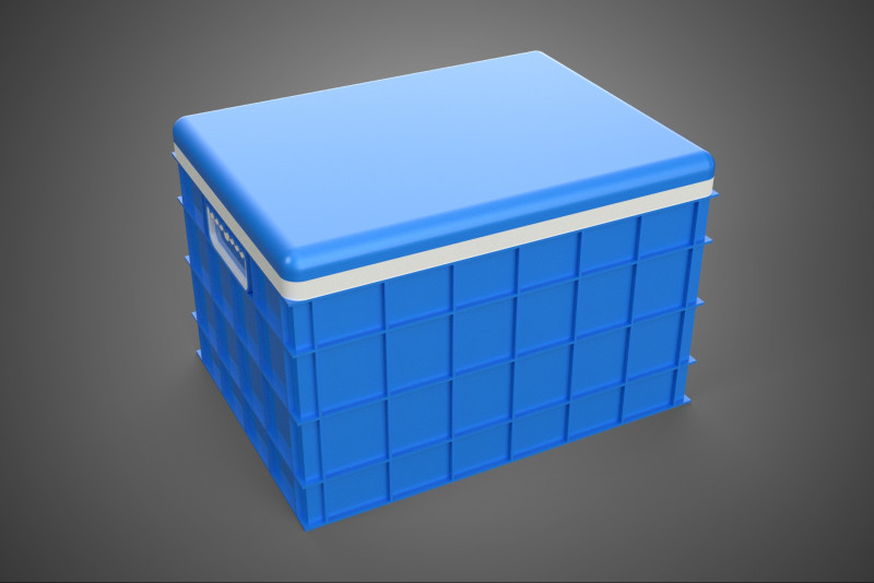 CAIXA DE ARMAZENAMENTO DE CAIXA FRIA DE PLÁSTICO AZUL CAIXA DE GELADO DE GELADO Modelo 3D .c4d .max .obj .3ds .fbx .stl .blend 