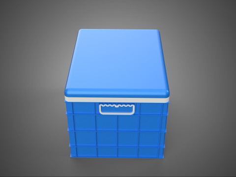 CAIXA DE ARMAZENAMENTO DE CAIXA FRIA DE PLÁSTICO AZUL CAIXA DE GELADO DE GELADO Modelo 3D