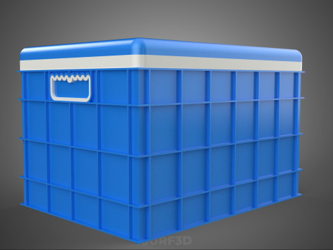 CAIXA DE ARMAZENAMENTO DE CAIXA FRIA DE PLÁSTICO AZUL CAIXA DE GELADO DE GELADO Modelo 3D