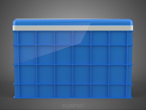 CAIXA DE ARMAZENAMENTO DE CAIXA FRIA DE PLÁSTICO AZUL CAIXA DE GELADO DE GELADO Modelo 3D