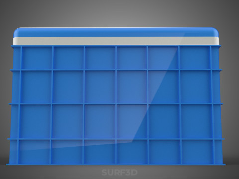 CAIXA DE ARMAZENAMENTO DE CAIXA FRIA DE PLÁSTICO AZUL CAIXA DE GELADO DE GELADO Modelo 3D