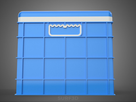 CAIXA DE ARMAZENAMENTO DE CAIXA FRIA DE PLÁSTICO AZUL CAIXA DE GELADO DE GELADO Modelo 3D