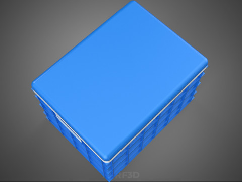 CAIXA DE ARMAZENAMENTO DE CAIXA FRIA DE PLÁSTICO AZUL CAIXA DE GELADO DE GELADO Modelo 3D