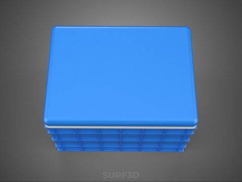 CAIXA DE ARMAZENAMENTO DE CAIXA FRIA DE PLÁSTICO AZUL CAIXA DE GELADO DE GELADO Modelo 3D