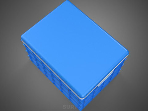 CAIXA DE ARMAZENAMENTO DE CAIXA FRIA DE PLÁSTICO AZUL CAIXA DE GELADO DE GELADO Modelo 3D