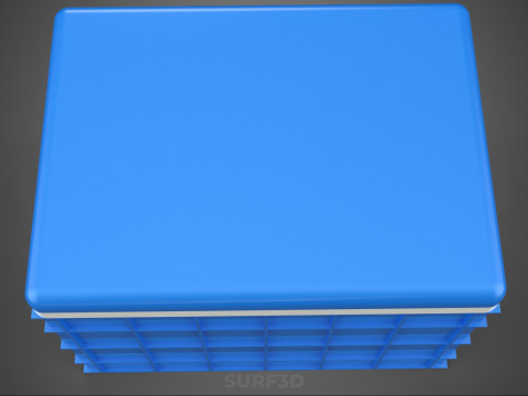 CAIXA DE ARMAZENAMENTO DE CAIXA FRIA DE PLÁSTICO AZUL CAIXA DE GELADO DE GELADO Modelo 3D