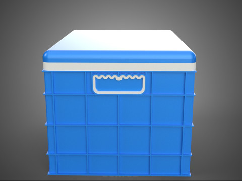 CAIXA DE ARMAZENAMENTO DE CAIXA FRIA DE PLÁSTICO AZUL CAIXA DE GELADO DE GELADO Modelo 3D