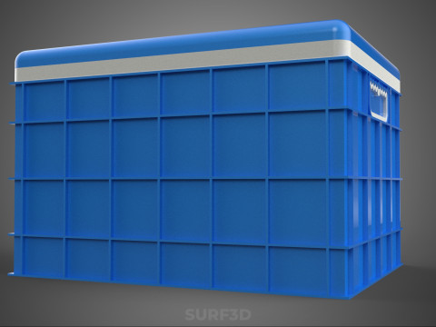 CAIXA DE ARMAZENAMENTO DE CAIXA FRIA DE PLÁSTICO AZUL CAIXA DE GELADO DE GELADO Modelo 3D