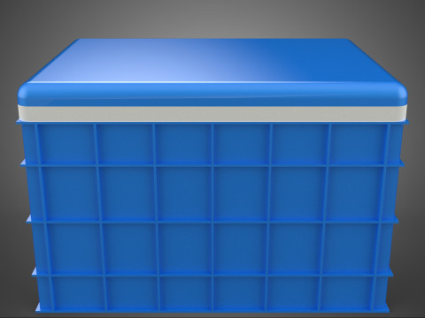 CAIXA DE ARMAZENAMENTO DE CAIXA FRIA DE PLÁSTICO AZUL CAIXA DE GELADO DE GELADO Modelo 3D