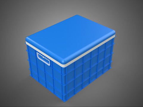 CAIXA DE ARMAZENAMENTO DE CAIXA FRIA DE PLÁSTICO AZUL CAIXA DE GELADO DE GELADO Modelo 3D