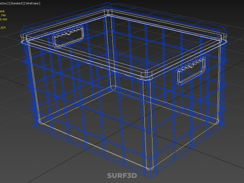 CAIXA DE ARMAZENAMENTO DE CAIXA FRIA DE PLÁSTICO AZUL CAIXA DE GELADO DE GELADO Modelo 3D