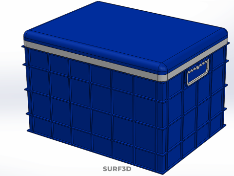 CAIXA DE ARMAZENAMENTO DE CAIXA FRIA DE PLÁSTICO AZUL CAIXA DE GELADO DE GELADO Modelo 3D