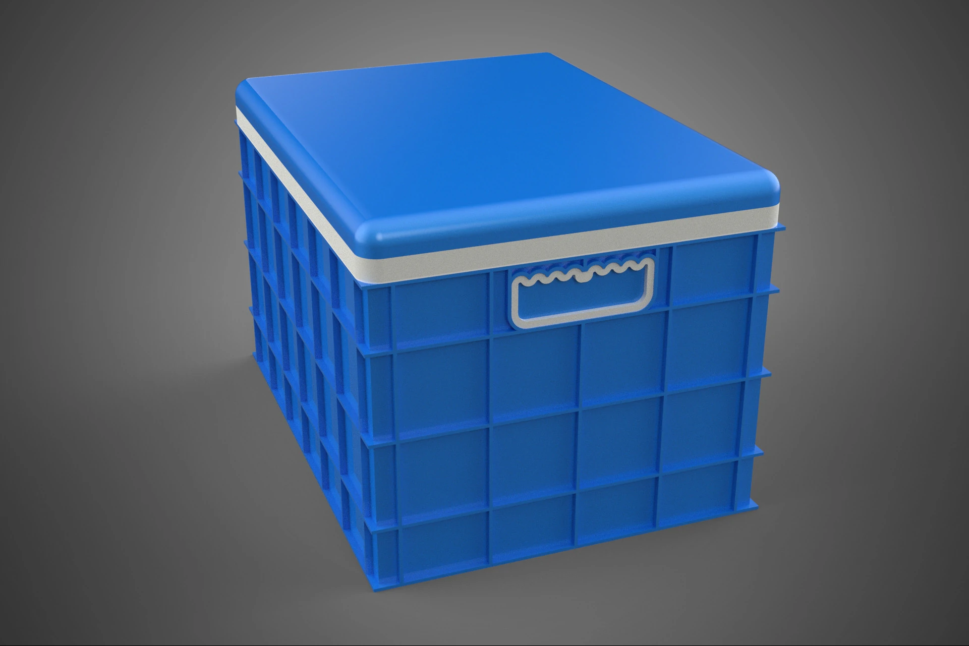 SEAFOOD FISH CRAB FRESH BLUE PLASTIC BOX CRATE CONTAINER STORAGE 3D Model .c4d .max .obj .3ds .fbx .stl .blend 