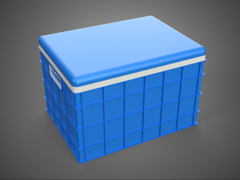 OWOCE RYBY KRABY ŚWIEŻE NIEBIESKIE PLASTIKOWE PUDEŁKO POJEMNIK DO PRZECHOWYWANIA Model 3D