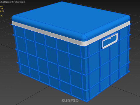 OWOCE RYBY KRABY ŚWIEŻE NIEBIESKIE PLASTIKOWE PUDEŁKO POJEMNIK DO PRZECHOWYWANIA Model 3D