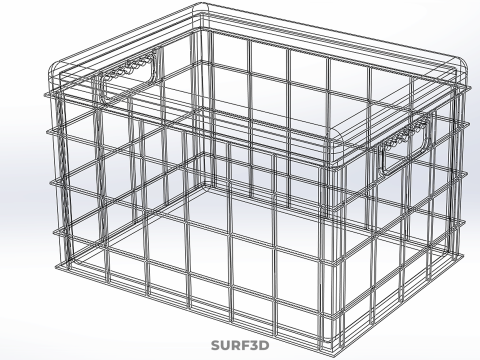 OWOCE RYBY KRABY ŚWIEŻE NIEBIESKIE PLASTIKOWE PUDEŁKO POJEMNIK DO PRZECHOWYWANIA Model 3D