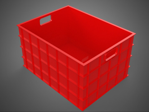 CZERWONY PLASTIKOWY KOSZ DO PRZECHOWYWANIA SKRZYNKA NARZĘDZIOWA NARZĘDZIA WARSZTATOWE CZĘŚĆ ZAMIENNA GARAŻU Model 3D