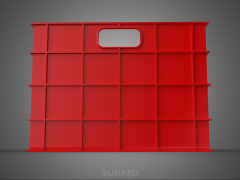 CZERWONY PLASTIKOWY KOSZ DO PRZECHOWYWANIA SKRZYNKA NARZĘDZIOWA NARZĘDZIA WARSZTATOWE CZĘŚĆ ZAMIENNA GARAŻU Model 3D