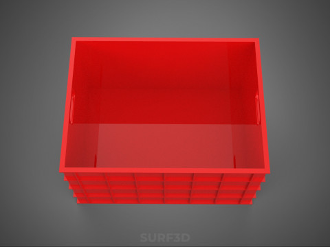 CZERWONY PLASTIKOWY KOSZ DO PRZECHOWYWANIA SKRZYNKA NARZĘDZIOWA NARZĘDZIA WARSZTATOWE CZĘŚĆ ZAMIENNA GARAŻU Model 3D