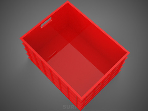 CZERWONY PLASTIKOWY KOSZ DO PRZECHOWYWANIA SKRZYNKA NARZĘDZIOWA NARZĘDZIA WARSZTATOWE CZĘŚĆ ZAMIENNA GARAŻU Model 3D