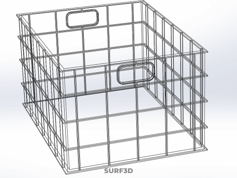 CZERWONY PLASTIKOWY KOSZ DO PRZECHOWYWANIA SKRZYNKA NARZĘDZIOWA NARZĘDZIA WARSZTATOWE CZĘŚĆ ZAMIENNA GARAŻU Model 3D