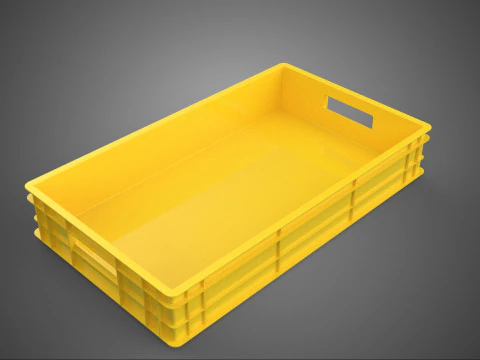 YELLOW PALLET WAREHOUSE STORAGE BOX TRAY CONTAINER SHELF TOOL 3D Model