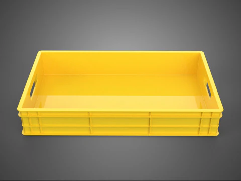 YELLOW PALLET WAREHOUSE STORAGE BOX TRAY CONTAINER SHELF TOOL 3D Model