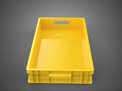 YELLOW PALLET WAREHOUSE STORAGE BOX TRAY CONTAINER SHELF TOOL 3D Model