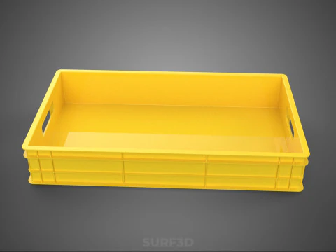YELLOW PALLET WAREHOUSE STORAGE BOX TRAY CONTAINER SHELF TOOL 3D Model