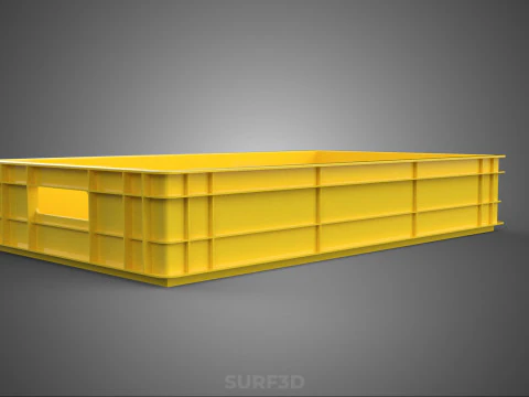 YELLOW PALLET WAREHOUSE STORAGE BOX TRAY CONTAINER SHELF TOOL 3D Model