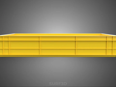 YELLOW PALLET WAREHOUSE STORAGE BOX TRAY CONTAINER SHELF TOOL 3D Model