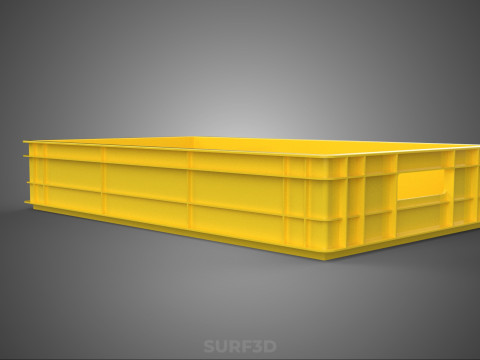 ALAT RAK CONTAINER KOTAK PENYIMPANAN GUDANG PALLET KUNING Model 3D