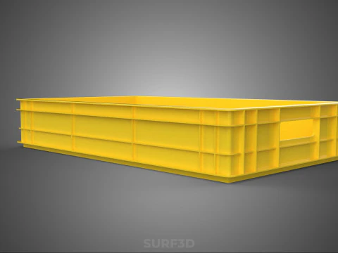 YELLOW PALLET WAREHOUSE STORAGE BOX TRAY CONTAINER SHELF TOOL 3D Model
