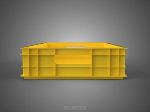 YELLOW PALLET WAREHOUSE STORAGE BOX TRAY CONTAINER SHELF TOOL 3D Model