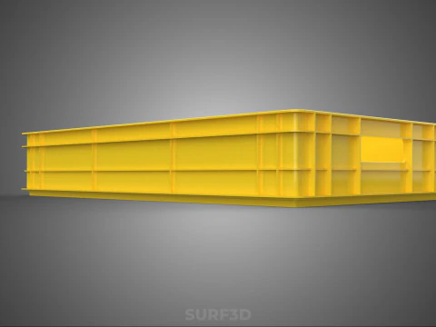 YELLOW PALLET WAREHOUSE STORAGE BOX TRAY CONTAINER SHELF TOOL 3D Model