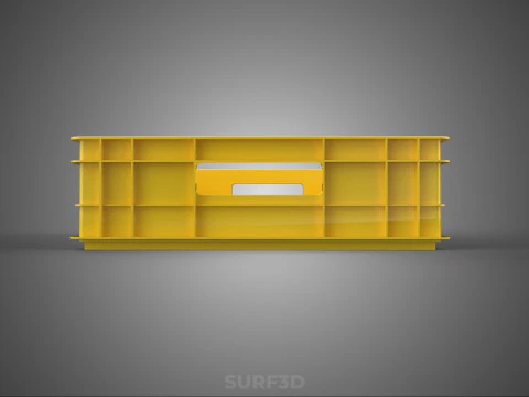 YELLOW PALLET WAREHOUSE STORAGE BOX TRAY CONTAINER SHELF TOOL 3D Model
