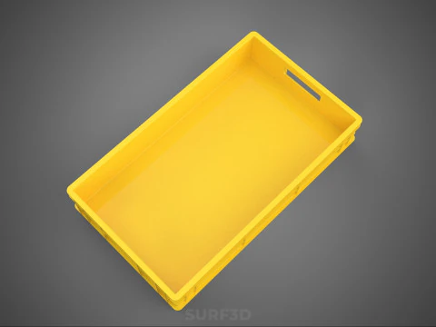 YELLOW PALLET WAREHOUSE STORAGE BOX TRAY CONTAINER SHELF TOOL 3D Model