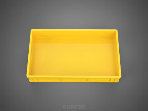 YELLOW PALLET WAREHOUSE STORAGE BOX TRAY CONTAINER SHELF TOOL 3D Model