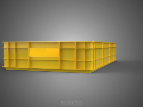YELLOW PALLET WAREHOUSE STORAGE BOX TRAY CONTAINER SHELF TOOL 3D Model